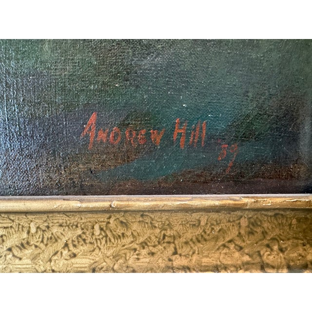 American Antique Lanscape Oil Painting, Andrew P. Hill, 1889 For Sale - Image 3 of 5