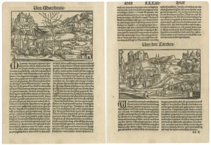 Woodcuts of Macedonia and the Turks from the Nuremberg Chronicle, 1493, Paper