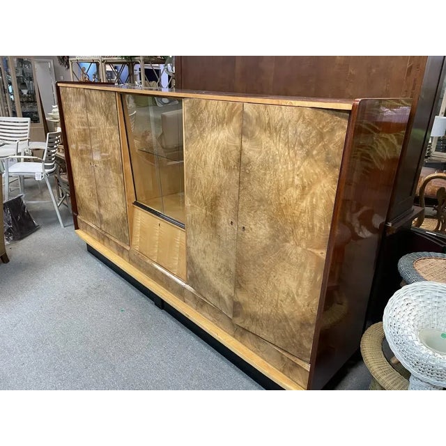 Wood 1950s French Deco Style Burlwood Cabinet For Sale - Image 7 of 8