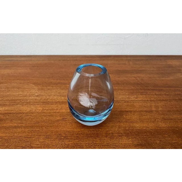 Mid-Century Danish Hellas Series Glass Vase by Per Lütken for Holmegaard, 1960s, in Very Good conditions. Designed 1960 to...