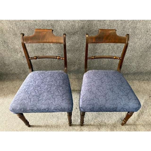 Brown Set of 8 19th Century Solid Mahogany Turned Leg Dining Chairs For Sale - Image 8 of 14