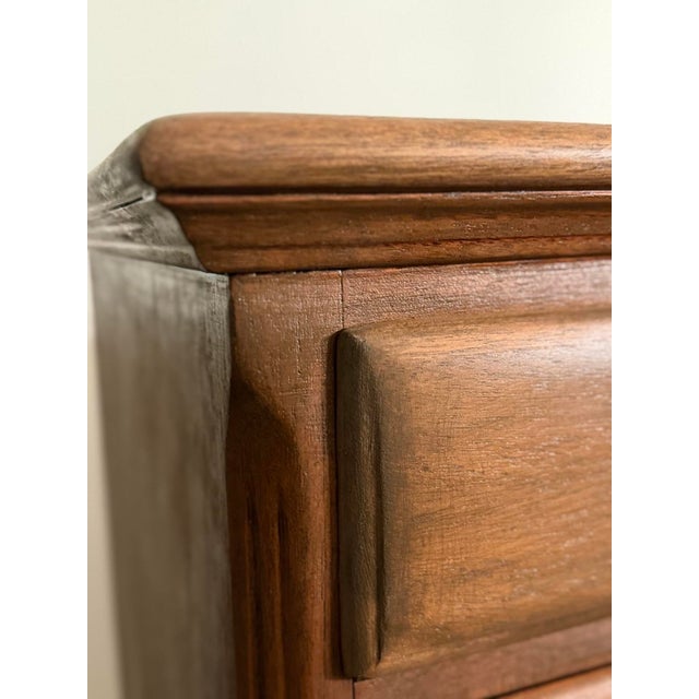 Circa 1940 Queen Anne–Style Mahogany Highboy Chest With 7 Dovetailed Drawers, Refinished For Sale - Image 9 of 12