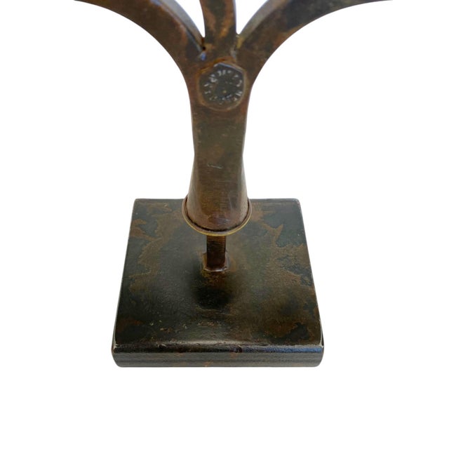 Rustic Late 20th Century Jan Barboglio Hand-Forged Iron Candelabra, 3-Foot Statement Candle Holder For Sale - Image 3 of 15