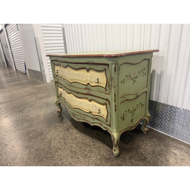 Late 20th Century Late 20th Century Painted French Style Jardin Chest of Drawers For Sale - Image 5 of 12