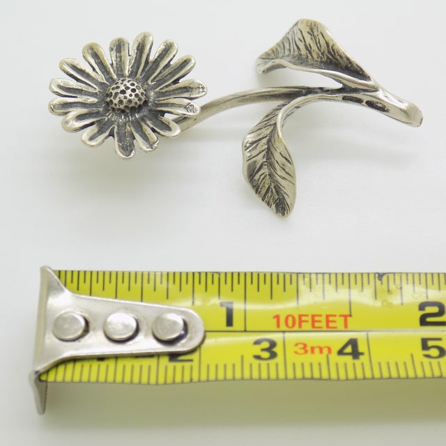 Vintage Italian Handmade Genuine Silver Daisy Flower Dollhouse Figurine, 1970s For Sale - Image 12 of 13