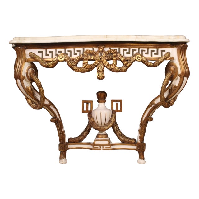 French Lacquered and Painted Console Table, 1980s For Sale