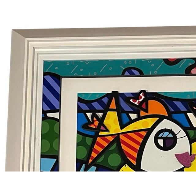 ROMERO BRITTO 3-D Art Print DEEPLY IN LOVE TOO. Pop Art. Signed Numbered 368/759 Will ship through whoever buyer would...
