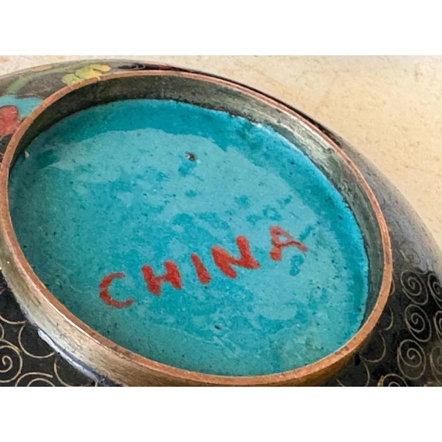 Chinese Cloissoné Circular Vide Poche, 1890s For Sale - Image 6 of 11