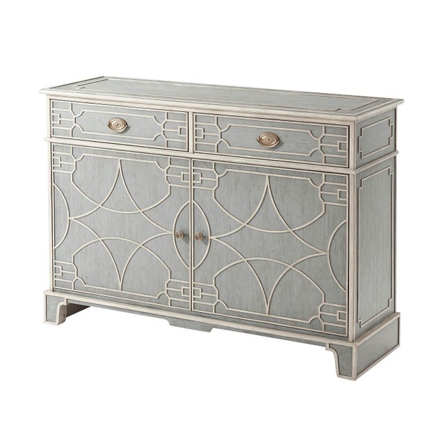 Metal Chinese Chippendale Painted Cabinet For Sale - Image 7 of 7