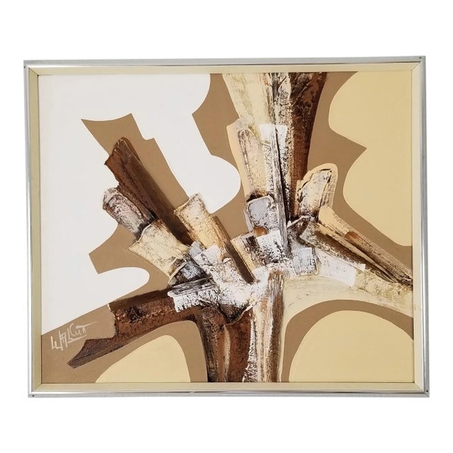 1970 Frank Walcutt Mixed Media Collage Abstract Painting/ Sold For Sale