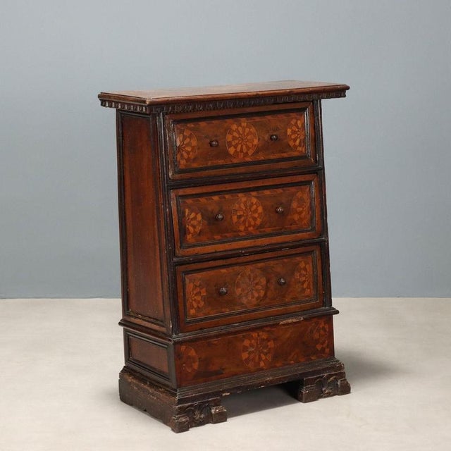 Baroque Walnut Bedside Table For Sale - Image 10 of 10