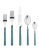 Contemporary Mepra Fantasia 5-Piece Flatware Set, Petroleum Blue For Sale - Image 3 of 3
