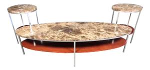 Vintage Modern Marble Coffee Table Set - Set of 3