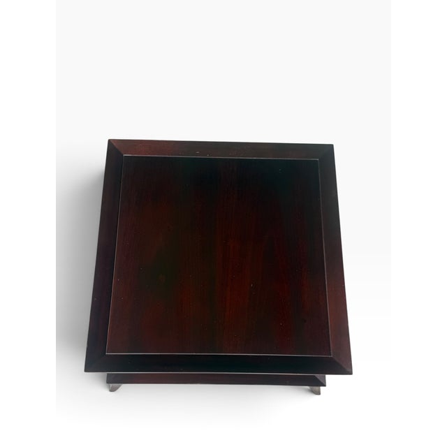 Wood Pair of Barbara Barry for Baker Furniture Two-Tier Mahogany Side Tables For Sale - Image 7 of 17
