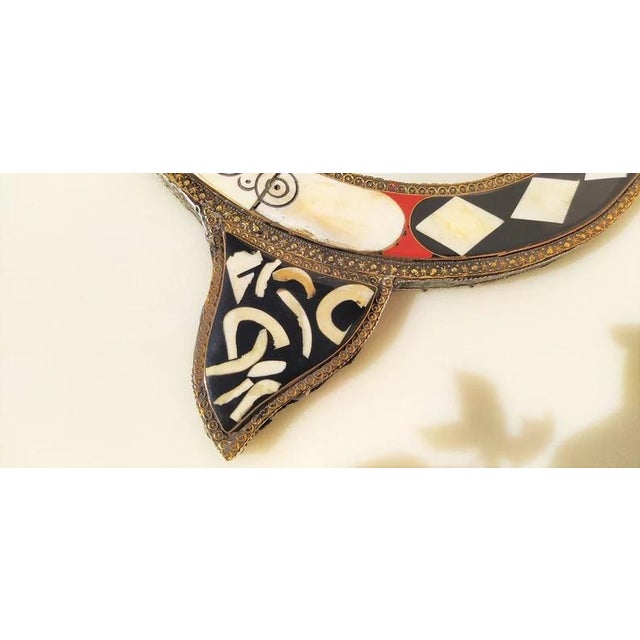 Vintage Moroccan Style Handcrafted Inlay Wall Mirror For Sale - Image 6 of 6