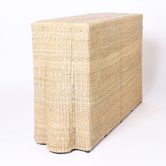 2020s Drapery Flat Back Woven Console For Sale - Image 5 of 8