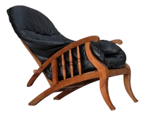 Vintage Adjustable Armchair in Black Leather, 1950s