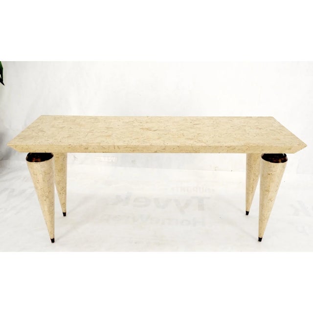 Mid-Century Modern Mid-Century Modern Tessellated Stone Rectangle Console Sofa Table For Sale - Image 3 of 13
