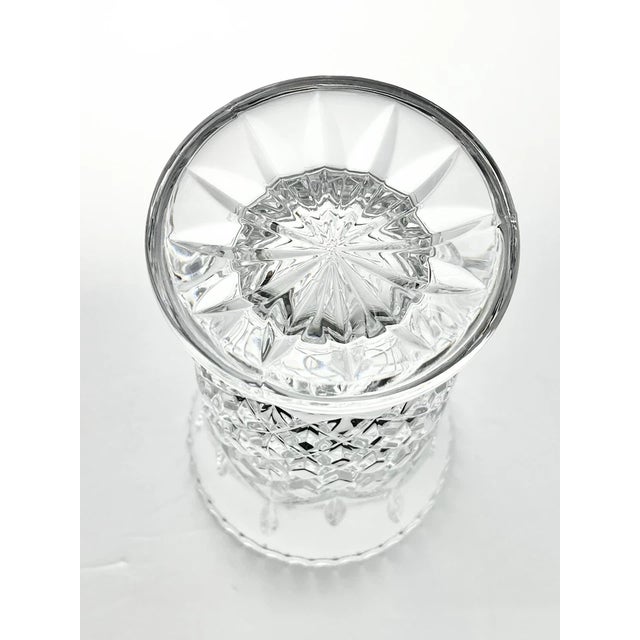 1980s Vintage Large Heavy Crystal Footed Presentation Vase For Sale - Image 10 of 10
