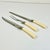 1950s Vintage English Boho Chic Sheffield Bakelite Handled Carving Cutlery - Set of 3 For Sale - Image 10 of 14
