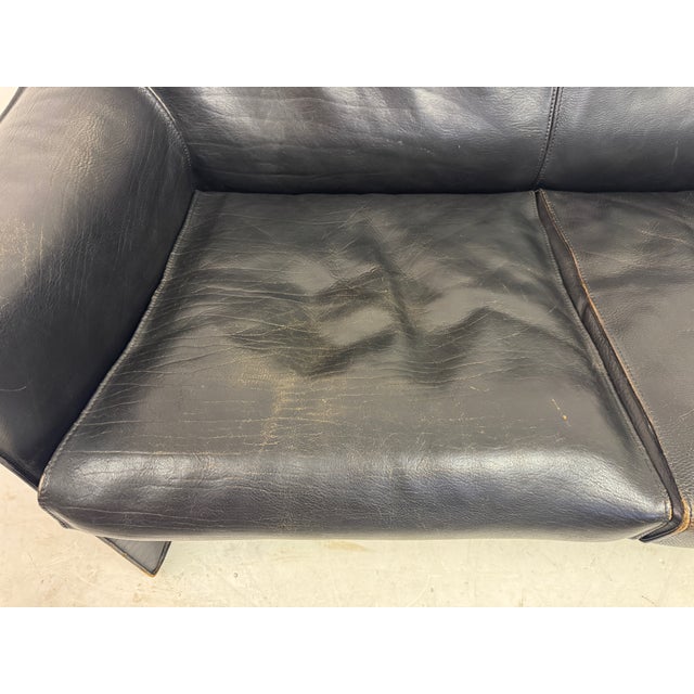 CAB 415 Sofa in Black Leather by Mario Bellini for Cassina, 1980s For Sale - Image 17 of 18