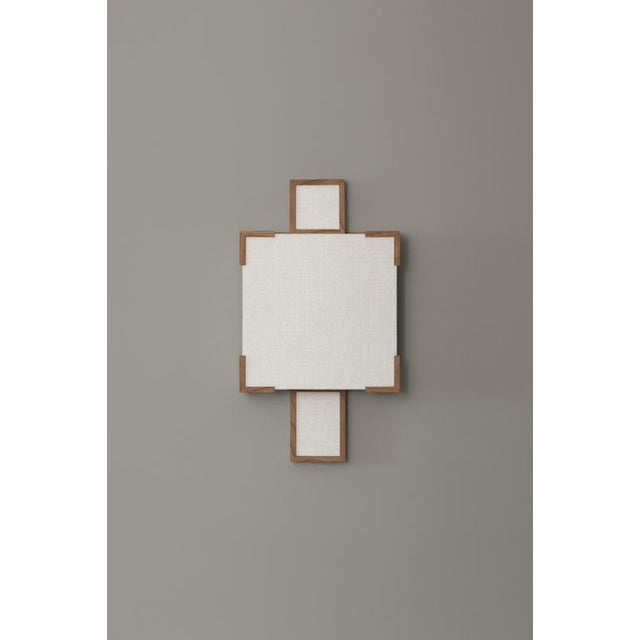 Contemporary Yoshino Wall Lamp in Cherry Wood & Fine Silk by Veermakers For Sale - Image 3 of 13