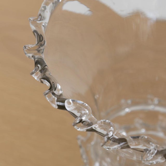 1930s Spanish Scalloped Glass Vase For Sale - Image 10 of 10