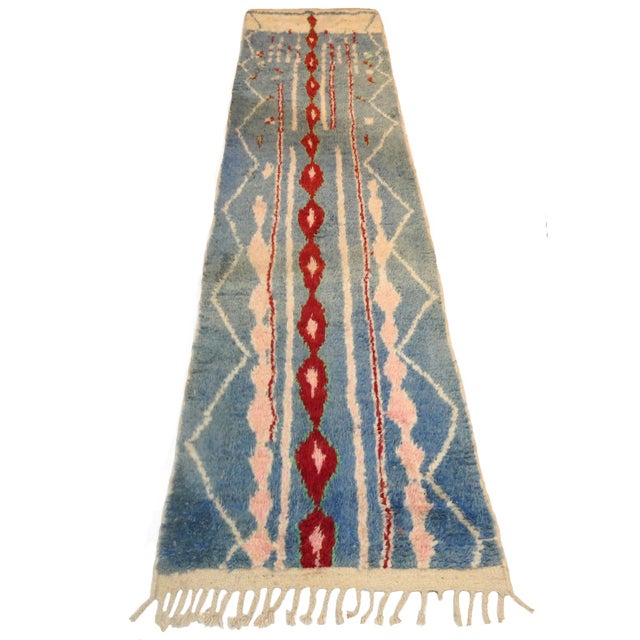 Textile Vintage Moroccan Wool Runner 2'6 X 9'8 For Sale - Image 7 of 10
