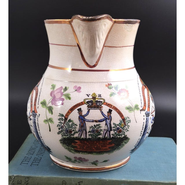 A mid-19th-century staffordshire orange order commemorative jug, circa 1840-1850. Its substantial globular dutch-shaped...