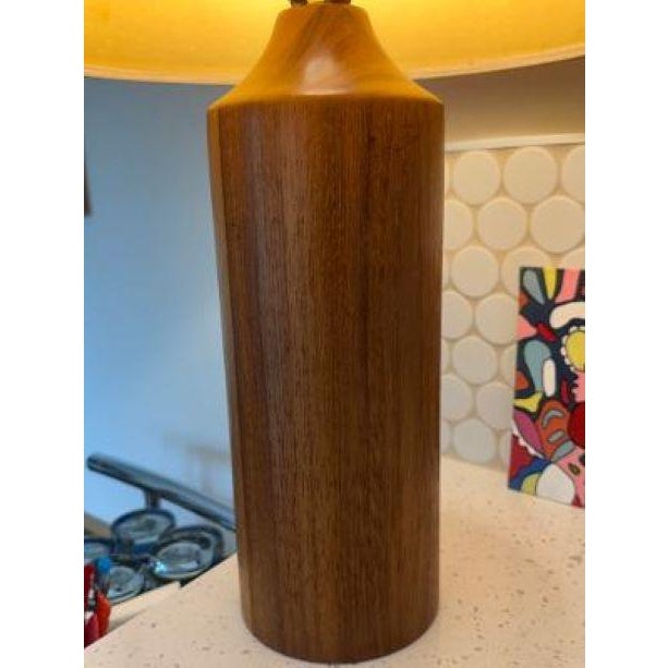 Wood 1960s Scandinavian Modern Architectural Solid Teak Table Lamp For Sale - Image 7 of 10