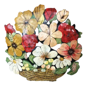 1940s Vintage French Tole Flowers Bunch Decoration