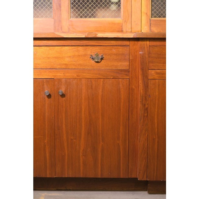 Traditional 1960s Walnut Veneer Kitchen Storage Cabinet For Sale - Image 3 of 16