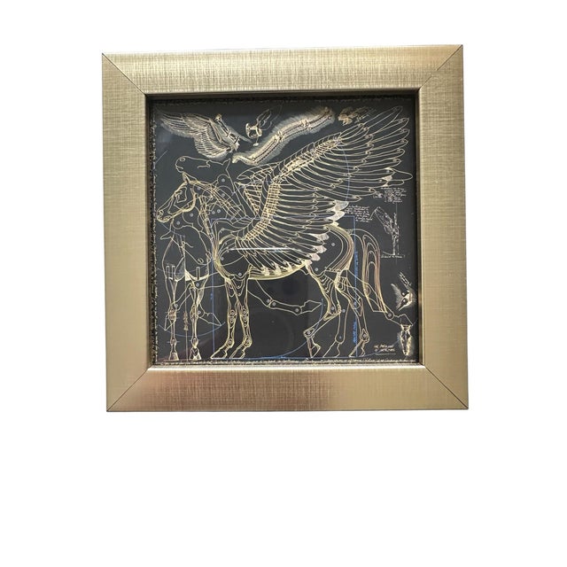 1990”s Vintage Framed Authentic Original Hermes Art Advertisement Lithograph Vintage Framed Authentic Original Hermès Art...