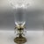 Hurricane Candle Holder Brass Base and Crystal Bowl With Hanging Crystals For Sale - Image 4 of 12