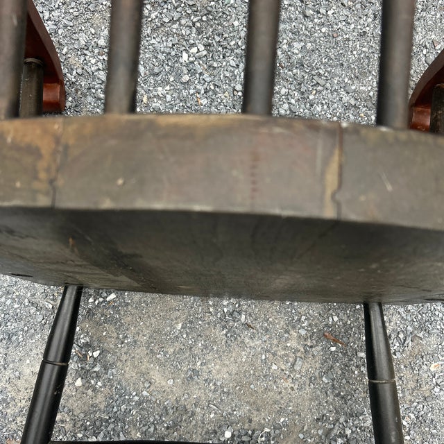 Vintage Nichols & Stone Ebonized Maple Harvard University Windsor Captain's Chair For Sale - Image 9 of 11