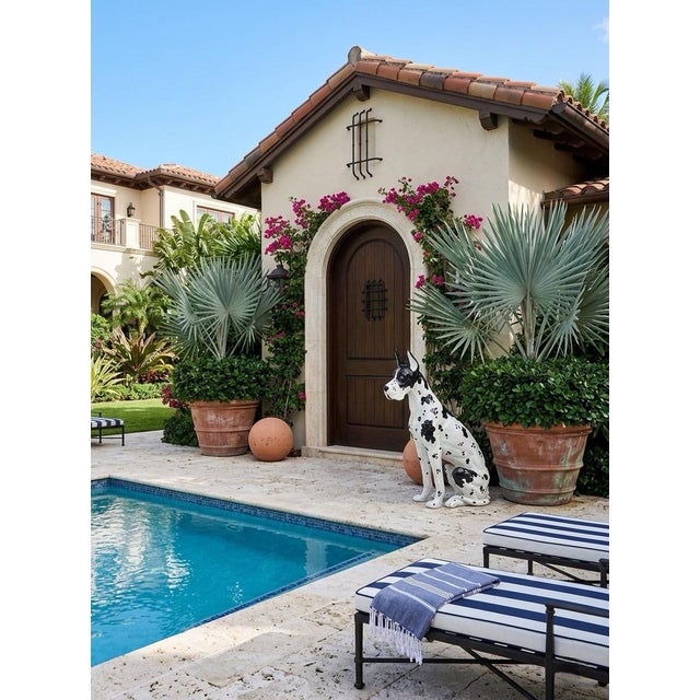 Black Hollywood Regency Italian Ceramic Harlequin Great Dane For Sale - Image 8 of 9