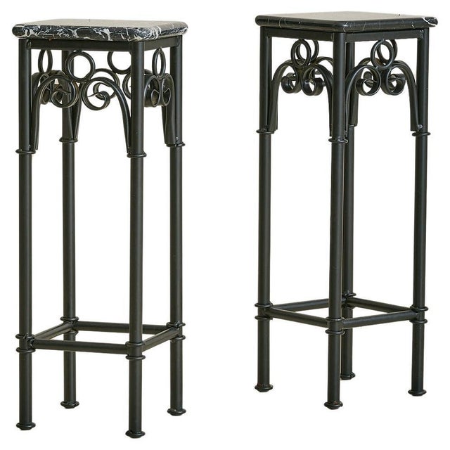 French Black Marble + Metal Side Table, 1950s - 2 Available For Sale - Image 18 of 18