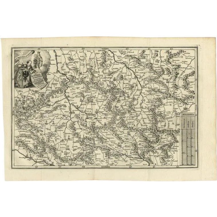 Antique Uncommon Map of Bohemia, 1699 | Chairish