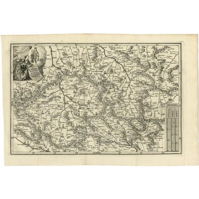 Antique Uncommon Map of Bohemia, 1699 For Sale
