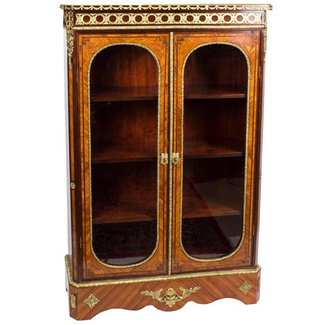 19th Century Victorian Burr Walnut Low Display Cabinet For Sale - Image 6 of 6