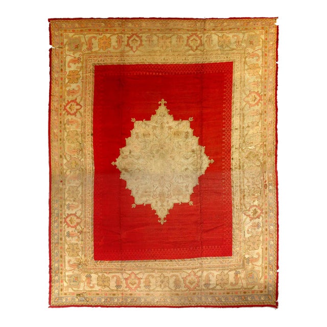 Pasargad DC Antique Turkish Oushak Hand-Knotted Rug For Sale
