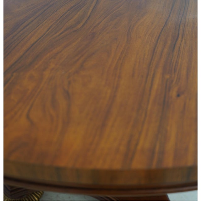 1990s Councill Round Walnut Regency Style Center Table For Sale - Image 5 of 15