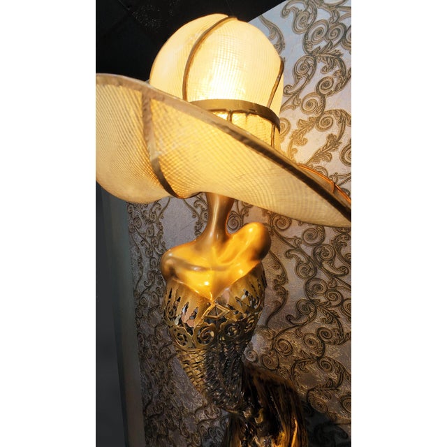Artmax Woman in Hat Statement Floor Lamp For Sale - Image 9 of 10
