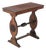 20th Century Renaissance Revival Walnut Inlay Accent Table With Trestle Base For Sale