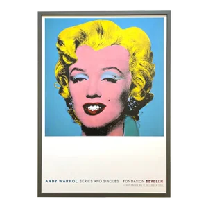 Andy Warhol Foundation Lithograph Print Framed Large Pop Art Exhibition Poster " Shot Sage Blue Marilyn " 1964