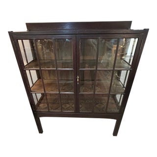Mission Style Vintage Display Cabinet For Sale