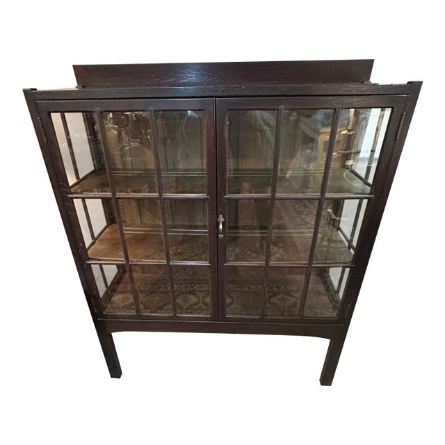 Mission Style Vintage Display Cabinet For Sale