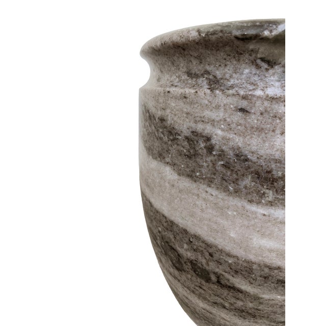 Mid 20th Century Marble Vase With Beautiful Greige Tones For Sale - Image 5 of 8