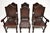 A charming set of six antique Portuguese embossed leather and walnut dining chairs, dating from around 1880-1900. They are...