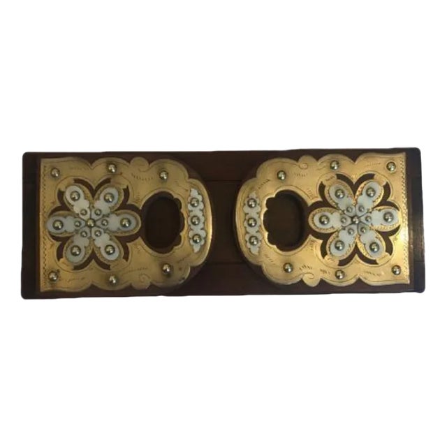 Antique Victorian Walnut and Brass Mounted Sliding Bookends, 1860 For Sale
